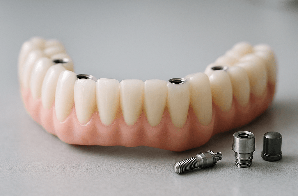 Full-arch All-on-4 implant bridge at a dentist in Roodepoort - Dr Chalita le Roux