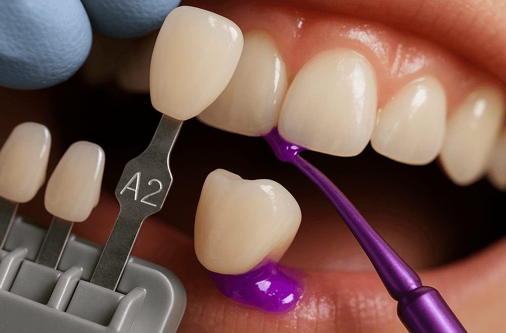 Dental shade matching and crown try-in at a Roodepoort dentist – Dr Chalita le Roux