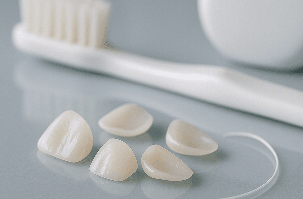Porcelain veneers and aftercare tools at a dentist in Roodepoort - Dr Chalita le Roux