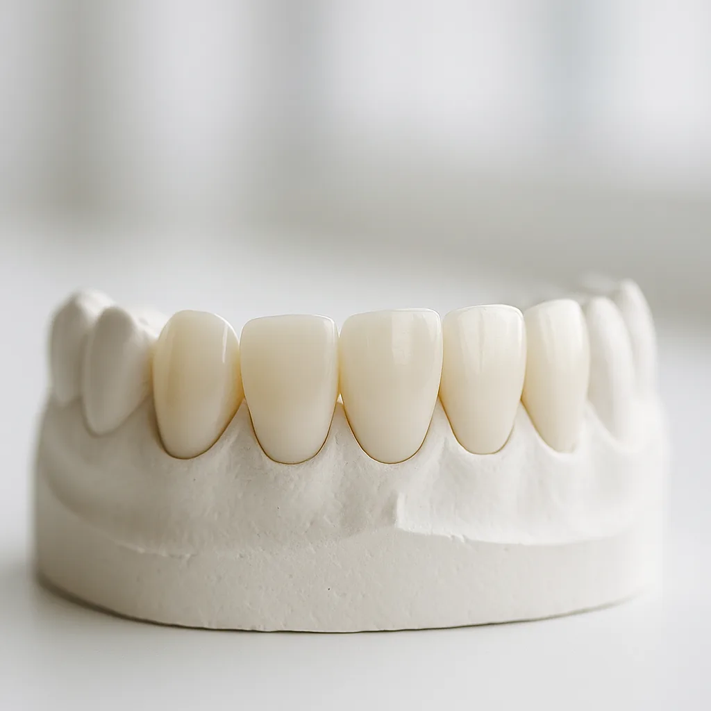 Porcelain veneers on a study model - porcelain, Dr Chalita le Roux, Roodepoort