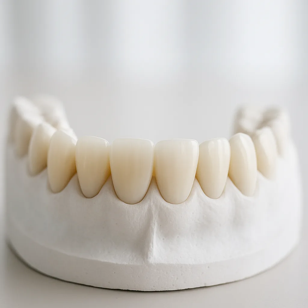 Porcelain veneers on a study model - veneers, Dr Chalita le Roux, Roodepoort